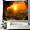 Tapisseries Roche grotte lever du soleil impression 3d tapisserie récif roche grotte vue sur la mer tenture murale salon chambre hall tapisserie murale 6 tailles