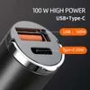 Ny annan Auto Electronics 100W PD-billaddare Typ-C Snabbladdning QC3 4.0 Dual USB för iPhone Huawei Xiaomi Samsung Fast Charging USB Phone Mini Charger