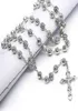 Pendant Necklaces 10mm Rosary Beads Chain Necklace Silver Color Holy Jesus For Women Girls Religious Prayer Jewelry Gift4608723