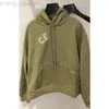 Designer Celina Triomphe CE Matcha Green Hooded Letter Printed Sweater 23 Winter New Thin Velvet Loose Pullover Long Sleeve Top xy4005