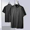 Polos masculinos XL-7XL Plus Size POLO Camisa Verão Alto Elástico Sedoso Suave Negócios Masculinos Casual Formal Manga Curta Secagem Rápida Solta POLO 231212