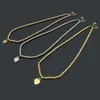 Colliers en acier inoxydable de qualité supérieure Style classique plaqué or 3 couleurs pendentifs coeur boule collier femmes bijoux de créateur Whole228w
