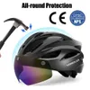 Caschi da ciclismo BOLER Casco Uomo Donna LED Light Road Mountain Bike Lente rimovibile Equitazione Bicicletta con occhiali 231213