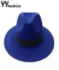 Chapéu de feltro de lã masculino039s, chapéu trilby feminino vintage de lã panamá fedora cloche boné de feltro jazz chapéus 14 cores yy03977713424