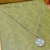 Collana con ciondolo a forma di stella con lettere di cristallo, gioielli di design per le donne, con farfalla, collane a catena in oro placcato vintage retrò da uomo, smalto, perle, regali con scatola -7