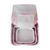 Cosmetic Bags Seersucker Stacking Set Packing3pcs Cube Soft Bag Striped Storage Holder Make Up For Women With Zipper