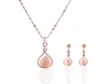 OPAL 2 Piece Set Wedding Necklace and Earrings Bridal Jewelry Set Bride and Bridesmaid Gift 12pcs2092269