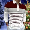 Men's Polos Men'S Classic Striped Polo Shirt Long Sleeve Spring And Autumn Casual Work Top Plus Oversize S-XXXL 231212