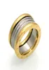 Bandringe Neuer Modeschmuck Top-Qualität Liebhaber Luxusmarken Ringe 11MM Hochzeit Schwarzer Edelstahlschmuck Solider Ring für 5295873