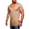 Herenpakken B8859 Tops Tees Aangekomen Diepe V-hals Korte Mouw Mannen T-shirt Slim Fit T-shirt Skinny casual Zomer T-shirt Camisetas