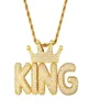 Hip Hop pendants Iced Out Crown Bubble Letters Custom Name Cubic Zircon Chain Pendants Necklaces For Men Jewelry4846263