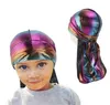 Novo unissex criança longo seda laser respirável bandana turbante chapéu perucas doo durag motociclista headwrap boné pirata chapéu acessórios de cabelo8901739