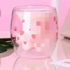 Cat Claw Paw Coffee Mug Cartoon Cute Milk Juice Home Office Cafe Cherry Pink Transparent Double Glass Paw Cup Q12152368