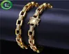 Biżuteria hip -hopowa lodowana kubańska łańcuch luksusowy designer Naszyjnik mikro utwardzony bling cz diament złote łańcuchy mężczyźni moda ślub AC6703034