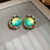 Rainbow Crystal Planet Style Stud Earrings Trinket Glass Cabochon Jewelry Gifts Universe Nebula Galaxy Earings for Women