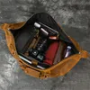 Duffel Bags 100% Genuine Crazy Horse Couro Homens Sacos de Viagem com Rebite Grande Bolsa para Masculino Duffel Bag Mans Traveling Bag Luxury 231213