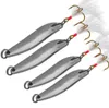 10pcs lot 521G5cm9cm Silver Spoons Metal Baits Lures Fishing Hooks 8 6 4 Hook Pesca Tackle Accessories WEI 505260E3740559