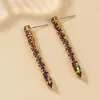 Bohemian Fashion Colorful Crystal Drop Earring For Women Girl Elegant Banquet Rhinestone Dangle Earring Jewelry Accessories