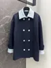 Kvinnors dikerockar 2023 Autumn/Winter Navy Blue Coat 1120