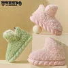 Winter Katoen Slippers Vrouwen Indoor Warme Schoenen Zachte Nepbont Dikke Zool Thuis Straat Laarzen Meisjes Pluizige Schoeisel 230922