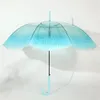 Guarda -chuvas alça longa com água -viva guarda -chuva automática gradiente transparente exclusivo praia parasol plástico espessado e windresistante 231213