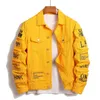 Erkek ceketler erkek y2k denim ceket kot giyim yamaları rüzgar geçirmez pamuklu elastik kamyon ceket erkek denim mektup tasarımcı moda 231213
