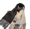 Scarves Designer Autumn and winter double-sided cashmere scarf, women's black and gray shawl, thickened warmth, milk tea color, wool dual-purpose versatile scarf