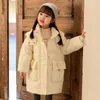 Down Coat Kids Sıcak% 90 Beyaz Ördek Ceketleri Moda Moda Katı Kapşonlu Uzun Parka Snowsuit 2023 Kış Çocuk Dış Giyim Palto