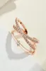 Designer Open Ajustable Band Rings a doppia fila Crystal Shining Gioielli ad anello per Women3280427