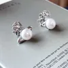 Desginer Viviene Westwoods Impératrice douairière de l'Ouest le même style Ins Saturn Pearl Boucles d'oreilles pour femmes Silver Planet Pearl Boucles d'oreilles