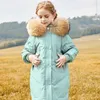 Manteau en duvet imperméable pour filles, veste d'hiver 2023 en vraie fourrure de raton laveur, vêtements d'extérieur pour filles de 5 à 14 ans, vêtements Parka pour adolescents