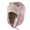 Trapper Hats 2024 Womens Warm Earmuffs Thicked Cap Winter Cold Cotton Cat Ear Bomber 231212