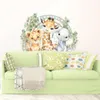 1pc Cartoon Smiling Face Lion Giraffe Elephant Wall Sticker Kids Room Bedroom Home Decoration Wall Decal