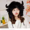 Berets Tassel Fur Bomber Caps For Women Winter Warm Performance Horn Earflap Hat With Tails Xmas Gifts Beanie Hats Gorros