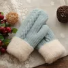 Gants d'hiver pour femmes, version coréenne, mignonnes mitaines en velours épais en peluche, pour équitation, étudiants chauds et froids, marée douce pour sœur