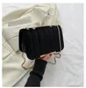 Avondtassen Fashion Trend Velvet Small Square Crossbody voor dames2023 Spring Chain Schouder Messenger Bag Casual eenvoudige handtassen