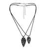 Kedjor 2pieces/set Star Moon Pendant Necklace Oregelbundna stensmycken gåvor för par N2UE