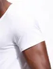 Herrenanzüge B8632 Wide Vee Tee Herren T-Shirt Unsichtbares Unterhemd Modell U-Ausschnitt Slim Fit Kurzarm