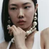 チェーンxialuookeヴィンテージラウンドビーズネックレス女性誇張した大きな真珠独自のデザインのパーティージュエリーギフト