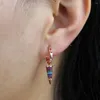 Dangle Earrings 2023 Unique Design European Women Jewelry High Quality Trendy Geometric Micro Pave Colorful CZ Rivet Spiked Earring