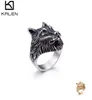 Anillos de lobo Punk de acero inoxidable para hombre, tamaño 812, anillos de dedo de lobo nórdico vikingo con animales dorados Vintage, joyería gótica para motorista 1237031