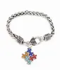 Mode kvinnor armband armband legering emalj autism medvetenhet bit autistisk charm armband smycken 137029596