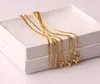 10 PCS Fashion Box Chain 18K Gold Plated Chains Pure 925 Silver Necklace Long Chains smycken för barn Boy Girls Womens Mens 1M3391748