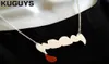 Collana con ciondolo dente da vampiro di Ognissanti, gioielli in acrilico di moda7245435