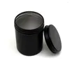 Storage Bottles 200ml Round Matte Black Metal Candle Jars Empty Containers Vessels Tin For Wax Melt Making Kit DIY302c