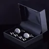 Ny manschettknappar Collar Studs Cuff Links Tuxedo 6st Set Lawyer Cuffs French Black Scumble Gemelos 497215R