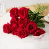 Rose rouge soie roses artificielles fleurs blanches bourgeon fausses fleurs pour la maison cadeau de saint valentin décoration de mariage décoration intérieure