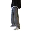 Herenjeans Amerikaans hiphop mannelijk lente herfst retro rookgrijs Y2K broek man unisex losse rechte brede onderkant oldschool baggy