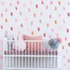 25 pièces aquarelle rose bleu coups de peinture 5x10 cm Stickers muraux pour bébé pépinière décoration Stickers muraux chambre Peel autocollants