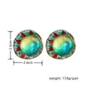 Rainbow Crystal Planet Style Stud Earrings Trinket Glass Cabochon Jewelry Gifts Universe Nebula Galaxy Earings for Women